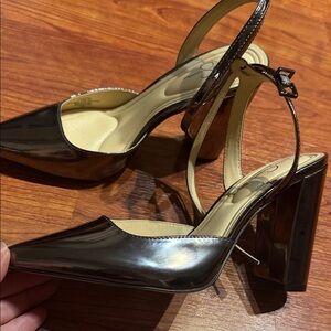 Jessica Simpson Metalic Silver Block Heels